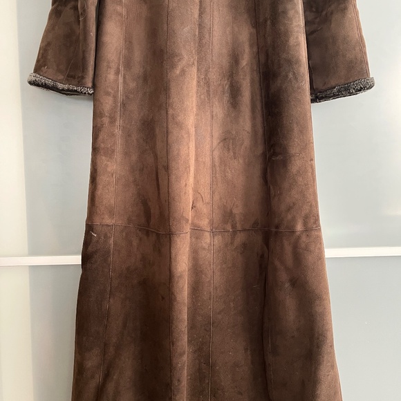 Bisang Dark Brown/Charcoal Shearling Full-length Women’s Coat - Size 6 - Picture 4 of 16